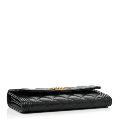 Chanel Caviar Quilted Long Boy Flap Wallet Black 3 of 14