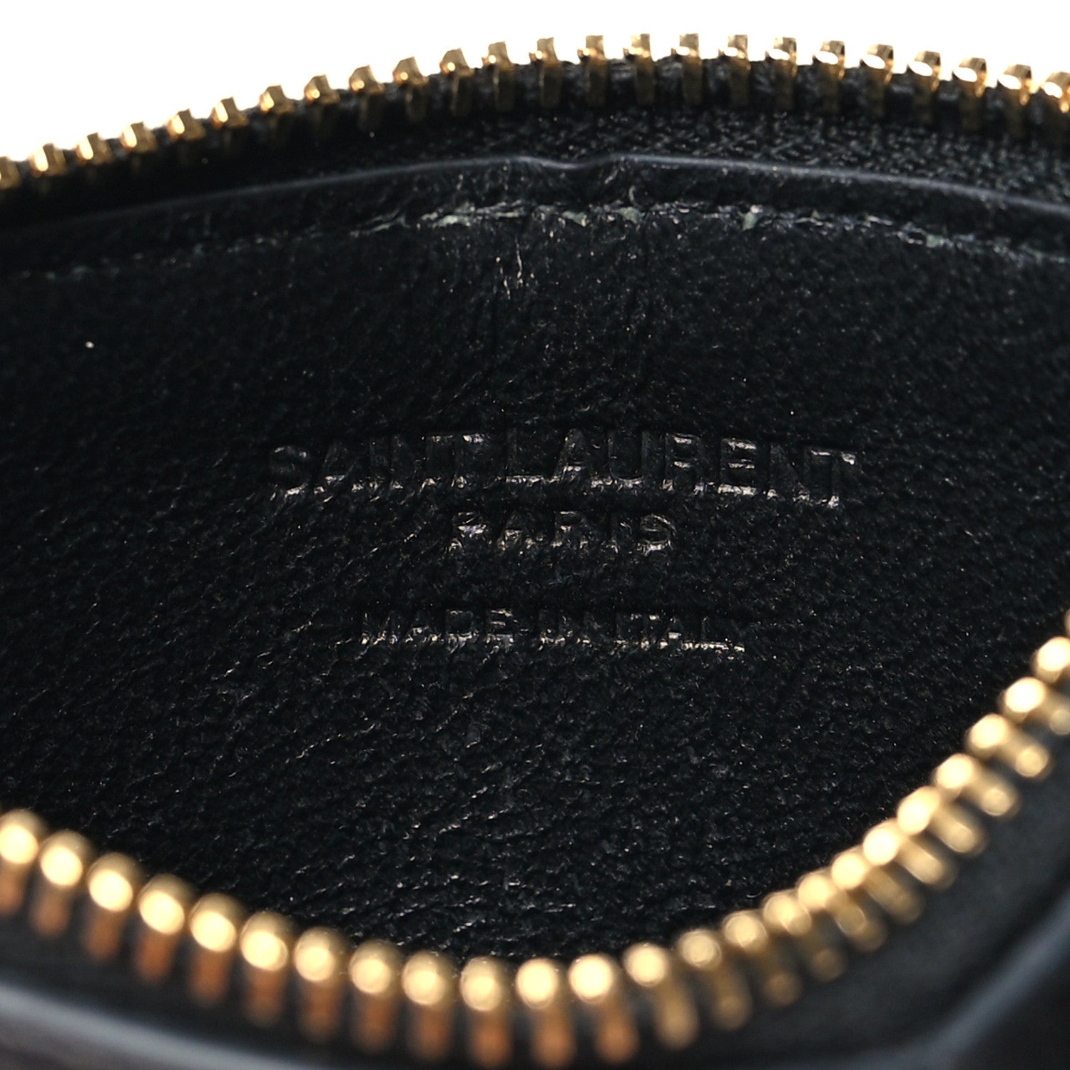 Saint Laurent Calfskin 5 Fragments Zip Pouch Card Holder Black 6 of 8