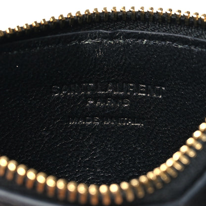 Saint Laurent Calfskin 5 Fragments Zip Pouch Card Holder Black 6 of 8