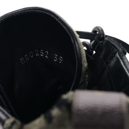 Louis Vuitton Velvet Calfskin Monogram Laureate Platform Desert Boots 39 Black Green 7 of 7