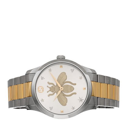 Gucci Stainless Steel 38mm G-Timeless Two Tone Bee Quartz Watch 2 of 4