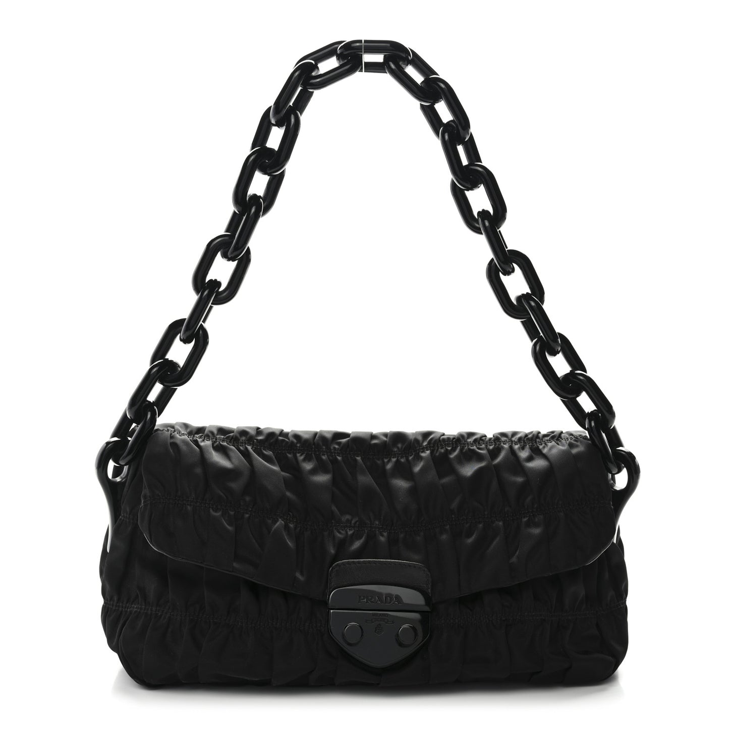 Tessuto Gaufre Shoulder Bag Black