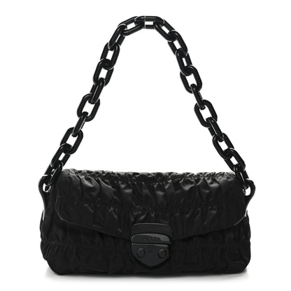 Prada Tessuto Gaufre Shoulder Bag Black 1 of 9