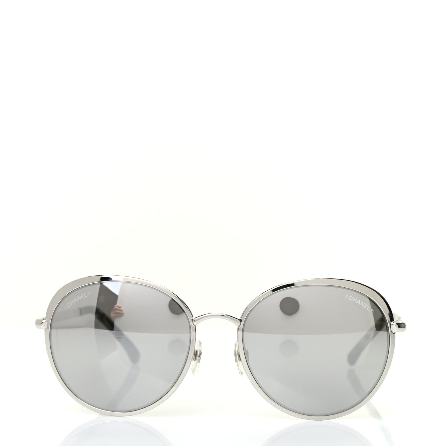 Metal Spring Round Sunglasses 4206 Silver
