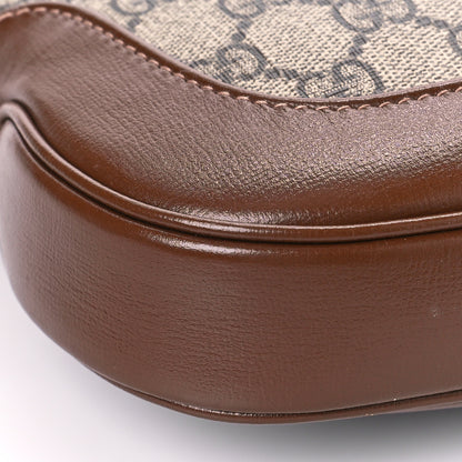 Gucci GG Supreme Monogram Azalea Calfskin Web Small Jackie 1961 Hobo Beige Ebony Brown Sugar 7 of 8