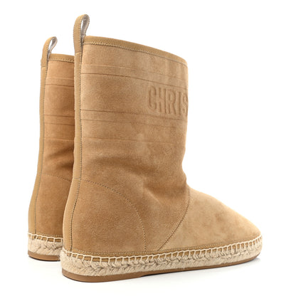 Christian Dior Calfskin Suede Shearling Granville Espadrille Boots 38.5 Natural 4 of 4