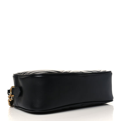 Gucci Calfskin Matelasse Small GG Marmont Chain Shoulder Bag Black 4 of 6