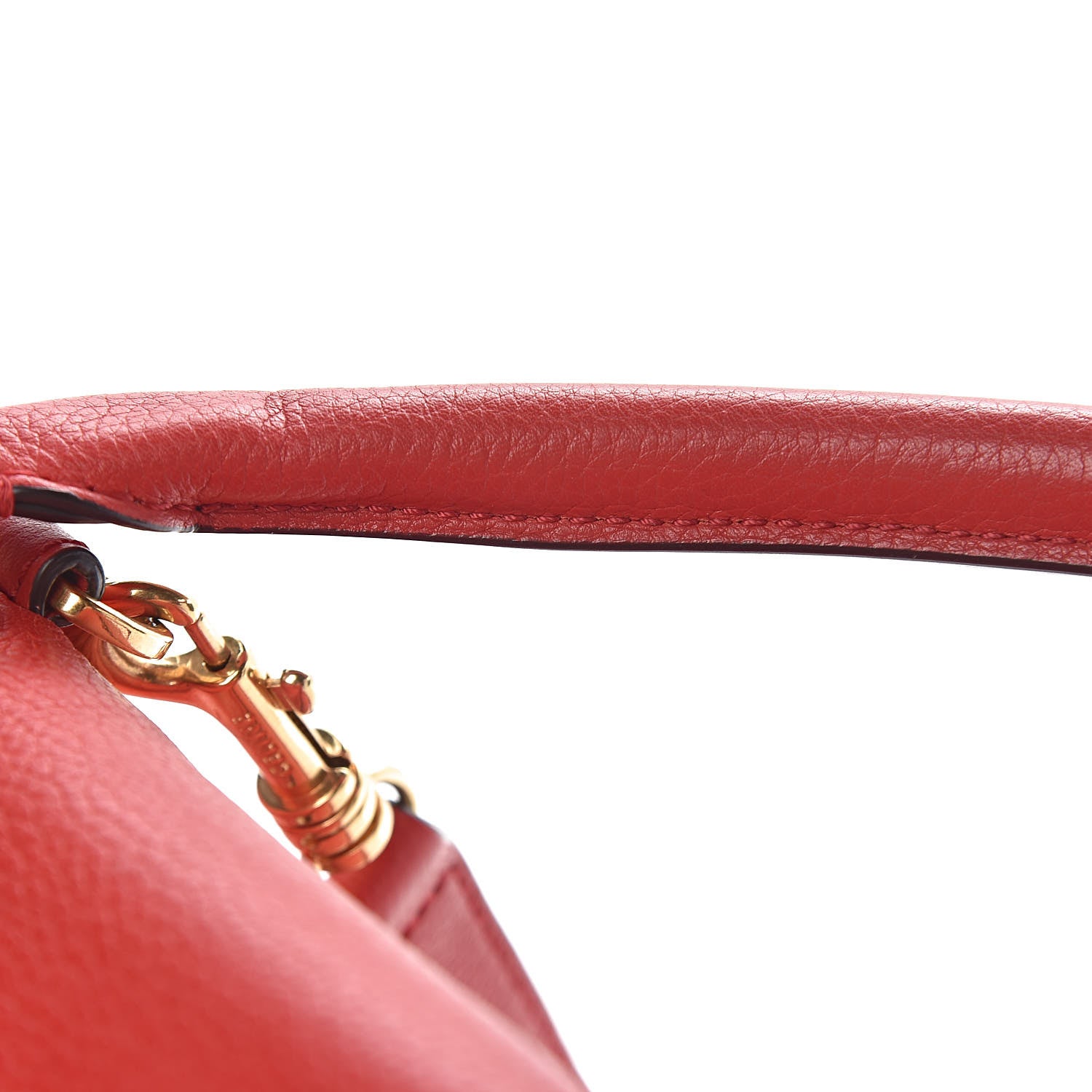 Celine Drummed Calfskin Suede Medium Trapeze Coquelicot 19 of 26