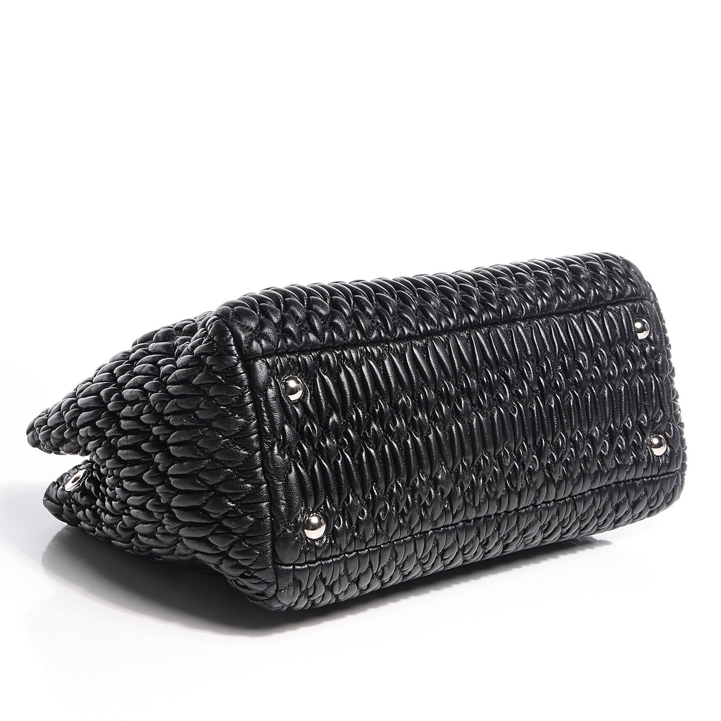 Matelasse Leather Swarovski Crystal Tote Black