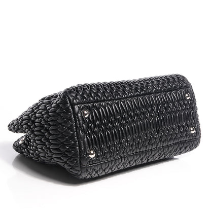 Miu Miu Matelasse Leather Swarovski Crystal Tote Black 4 of 9