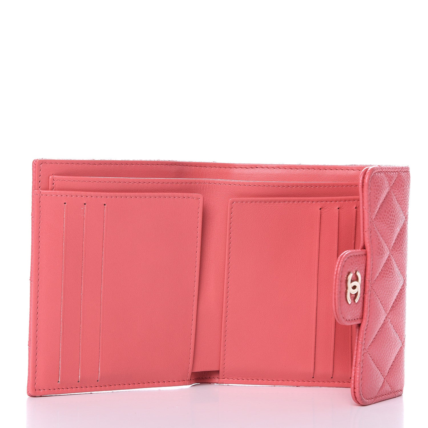 Chanel Caviar Quilted Compact Flap Wallet Pink 5 of 11