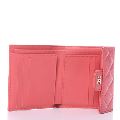 Chanel Caviar Quilted Compact Flap Wallet Pink 5 of 11