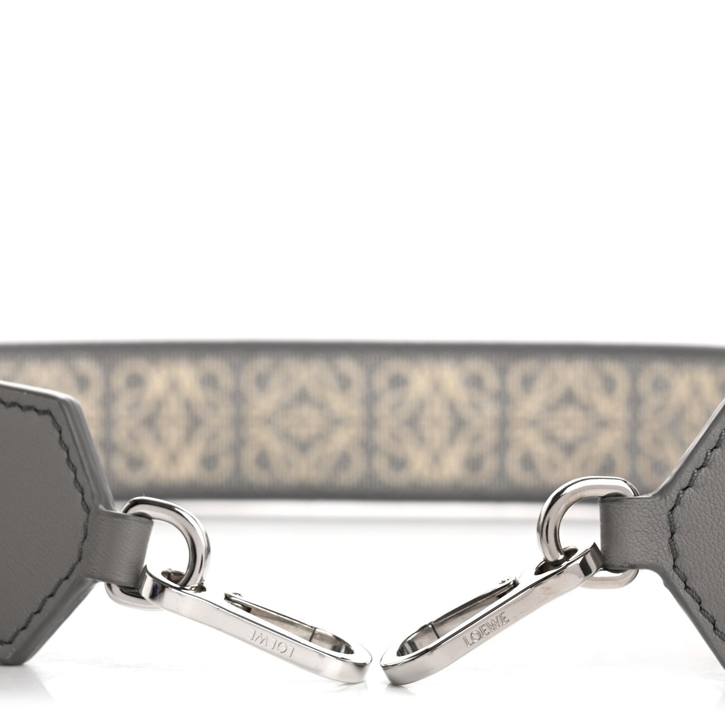 Calfskin Jacquard Anagram Strap Silver