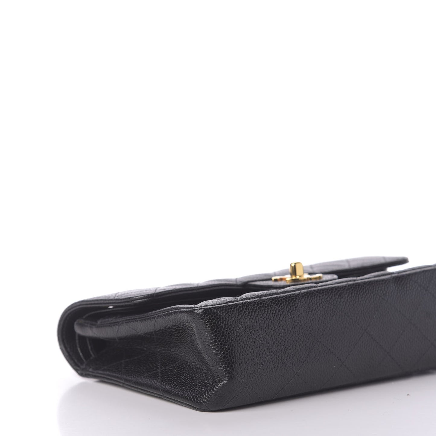 Caviar Quilted Small Double Flap Black