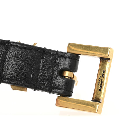 Saint Laurent Smooth Calfskin Monogram Square Buckle Belt 95 38 Black 8 of 8