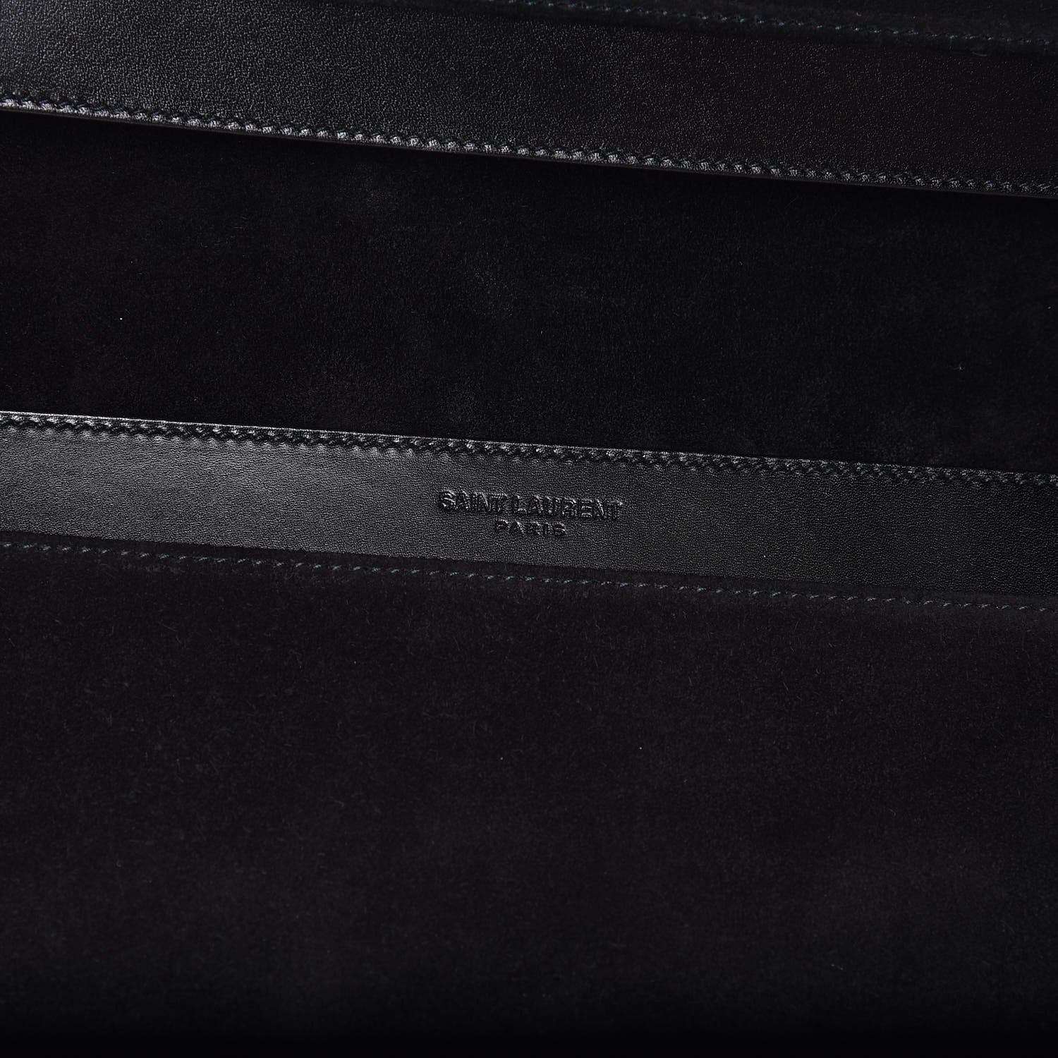 Saint Laurent Veau Leather Suede Travel Wallet Black 6 of 7