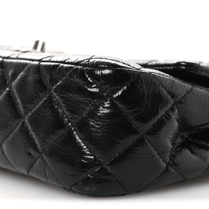 Chanel Distressed Patent Quilted Medium Double Flap Black 18 of 24