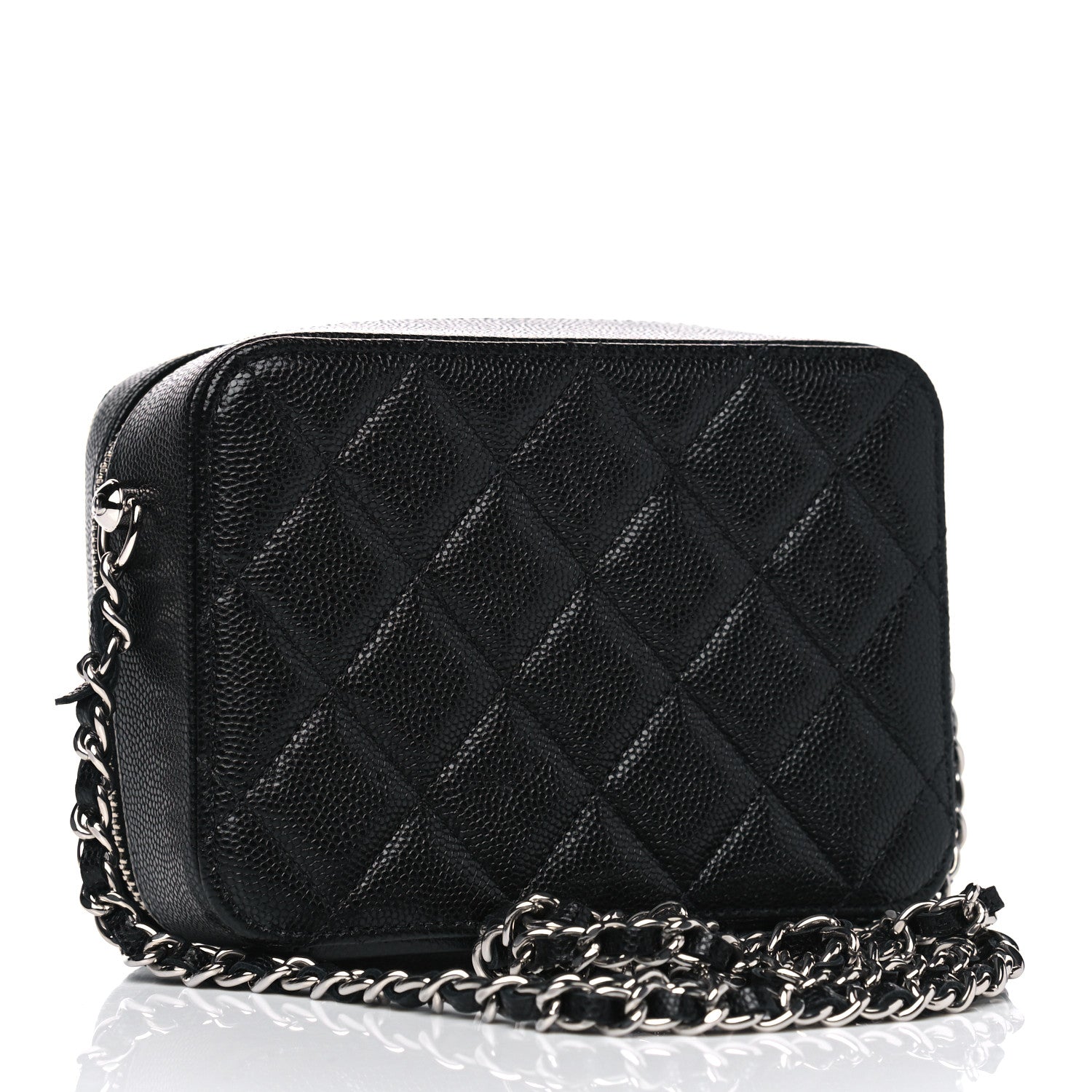 Chanel Caviar Quilted CC Vanity Case With Chain Black 2 of 5