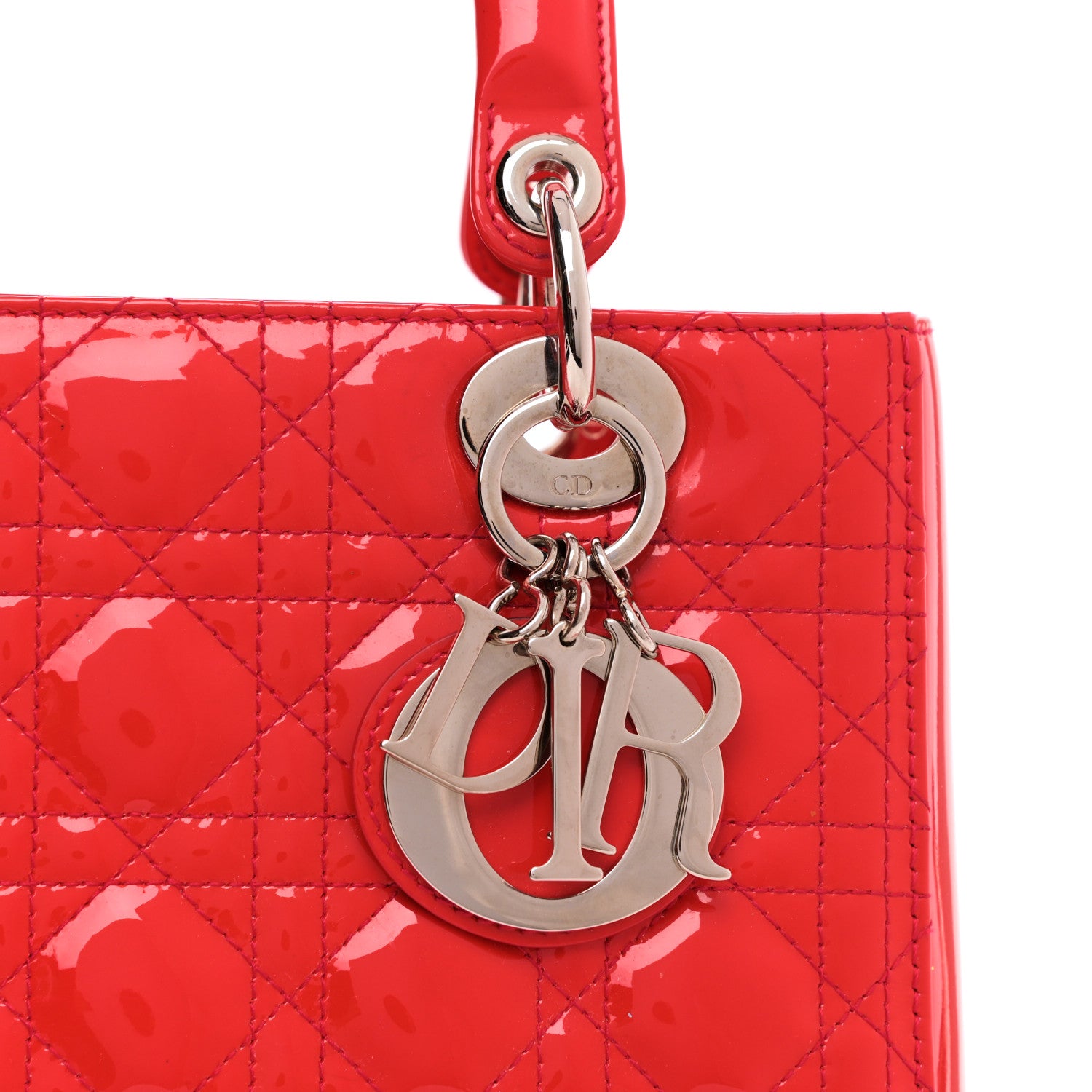 Christian Dior Patent Cannage Medium Lady Dior Fuchsia 7 of 14