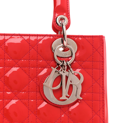 Christian Dior Patent Cannage Medium Lady Dior Fuchsia 7 of 14