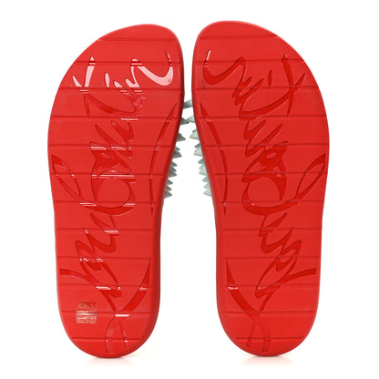 Christian Louboutin Rubber Take It Easy Flat Slide Sandals 46 Iceberg 6 of 11