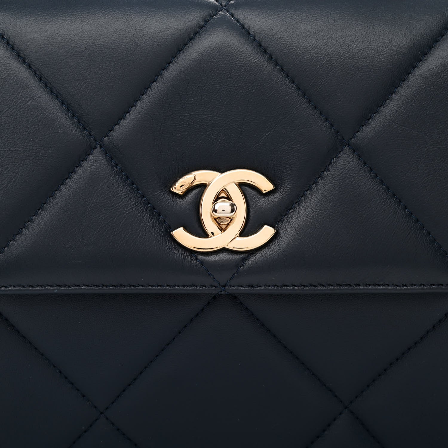 Chanel Lambskin Quilted Medium Trendy CC Flap Dual Handle Bag Navy Blue 8 of 10