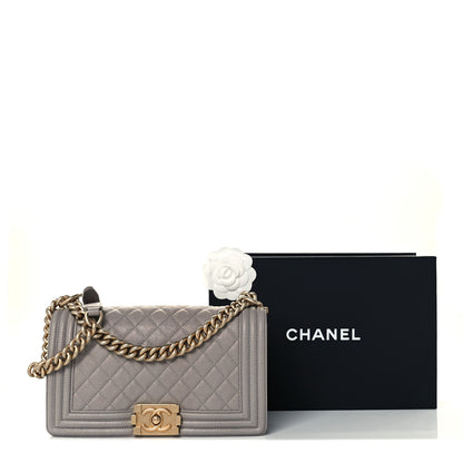 Chanel Caviar Quilted Medium Boy Flap Grey 10 of 10