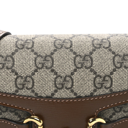 Gucci GG Supreme Monogram Mini Horsebit 1955 Shoulder Bag Beige Brown Sugar 8 of 10