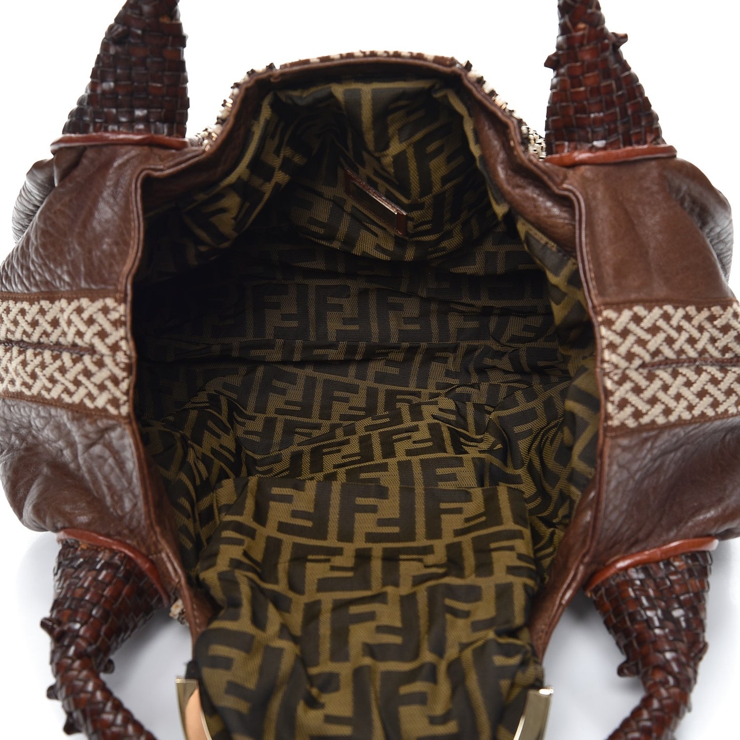 Nappa Embroidered Spy Cognac Avorio