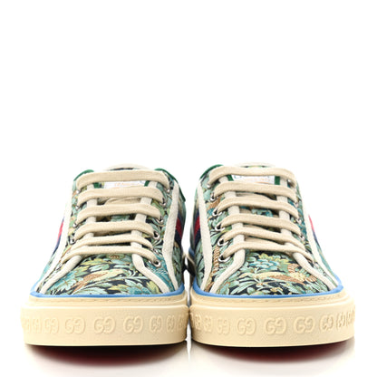 Gucci X LIBERTY OF LONDON Canvas Web Floral Print Womens 1977 Tennis Sneakers 36.5 Carta Acquamarine Navy Mystic White 2 of 8