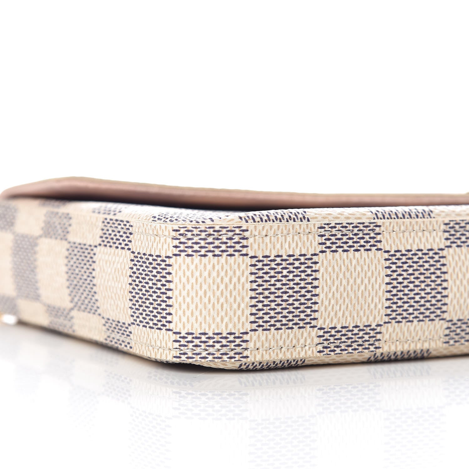 Louis Vuitton Damier Azur Pochette Felicie Chain Wallet Rose Ballerine 5 of 10