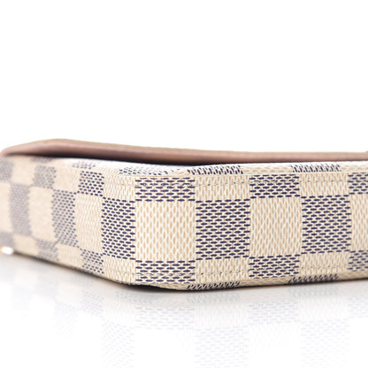 Louis Vuitton Damier Azur Pochette Felicie Chain Wallet Rose Ballerine 5 of 10
