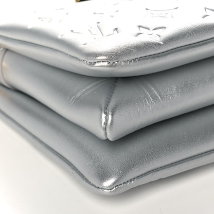 Louis Vuitton Lambskin Embossed Monogram Coussin BB Silver 7 of 9