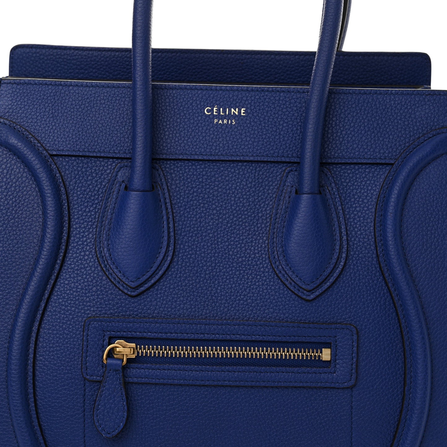 Drummed Calfskin Micro Luggage Indigo