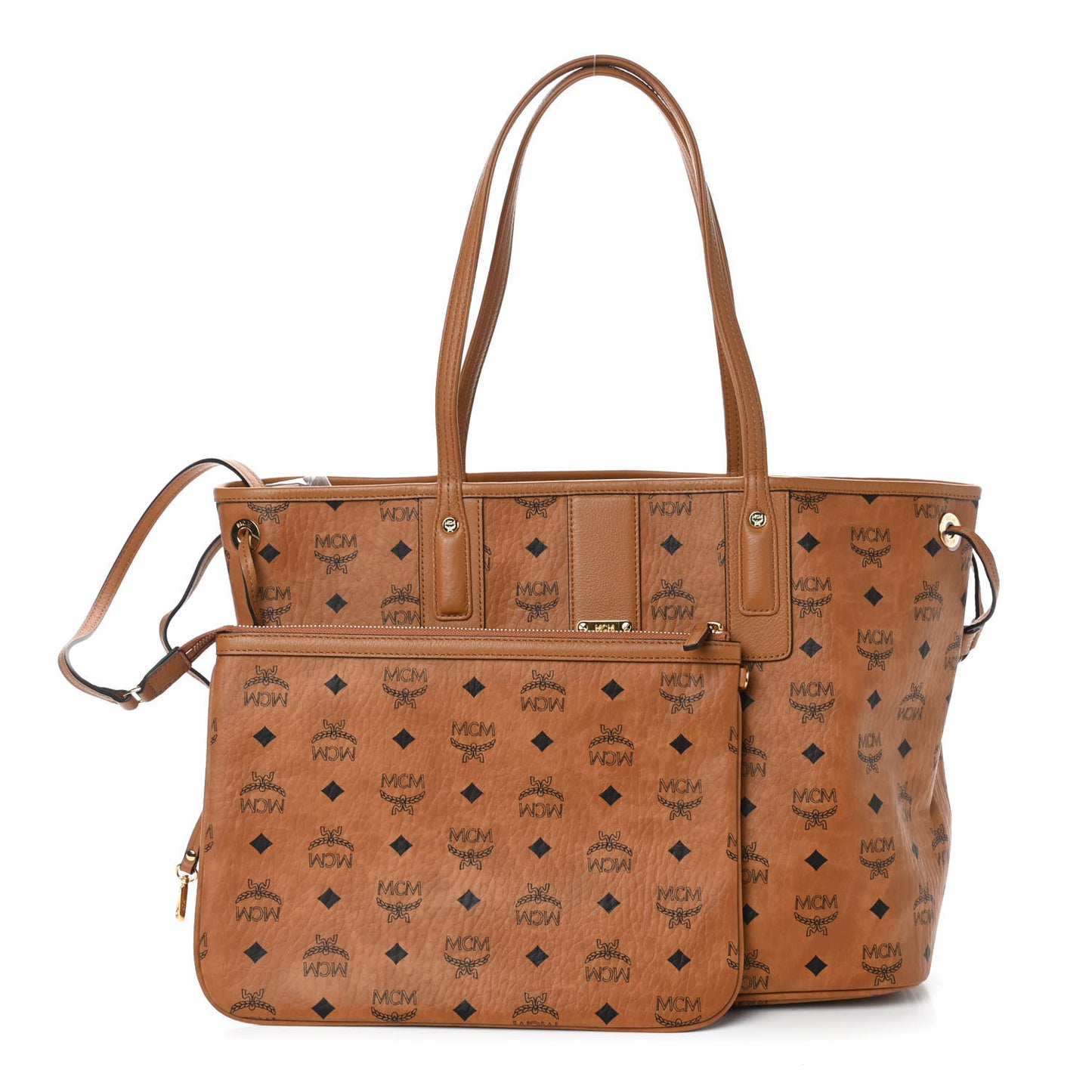 Visetos Medium Liz Reversible Shopper Tote Cognac