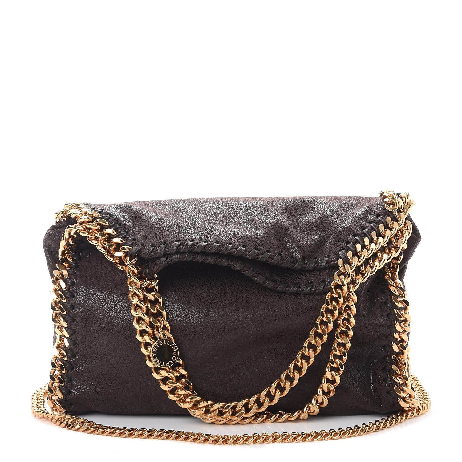 Stella McCartney Shaggy Deer Mini Falabella Fold Over Tote Brown 1 of 7