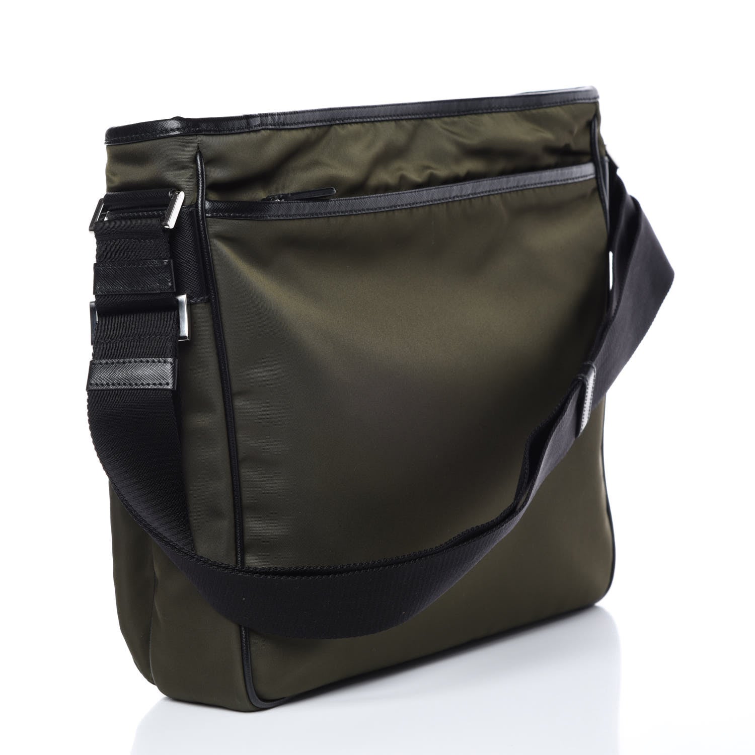 Prada Tessuto Nylon Flat Messenger Bag Militare 3 of 10