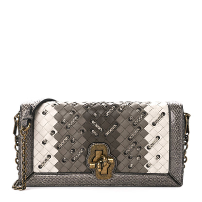 Bottega Veneta Nappa Ayers Intrecciato Club Stitch Knot Clutch Mist 3 of 13