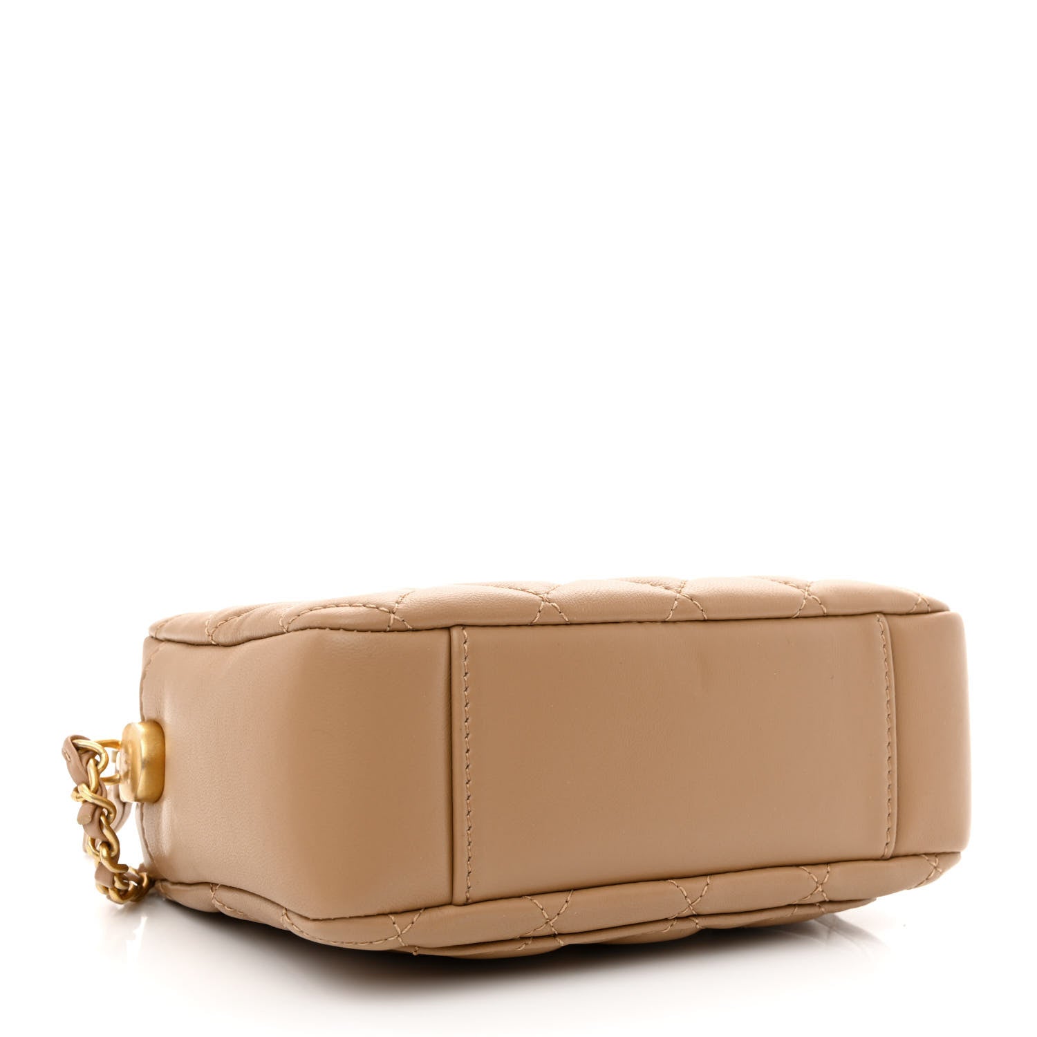 Chanel Lambskin Quilted CC Pearl Crush Camera Case Beige 4 of 10