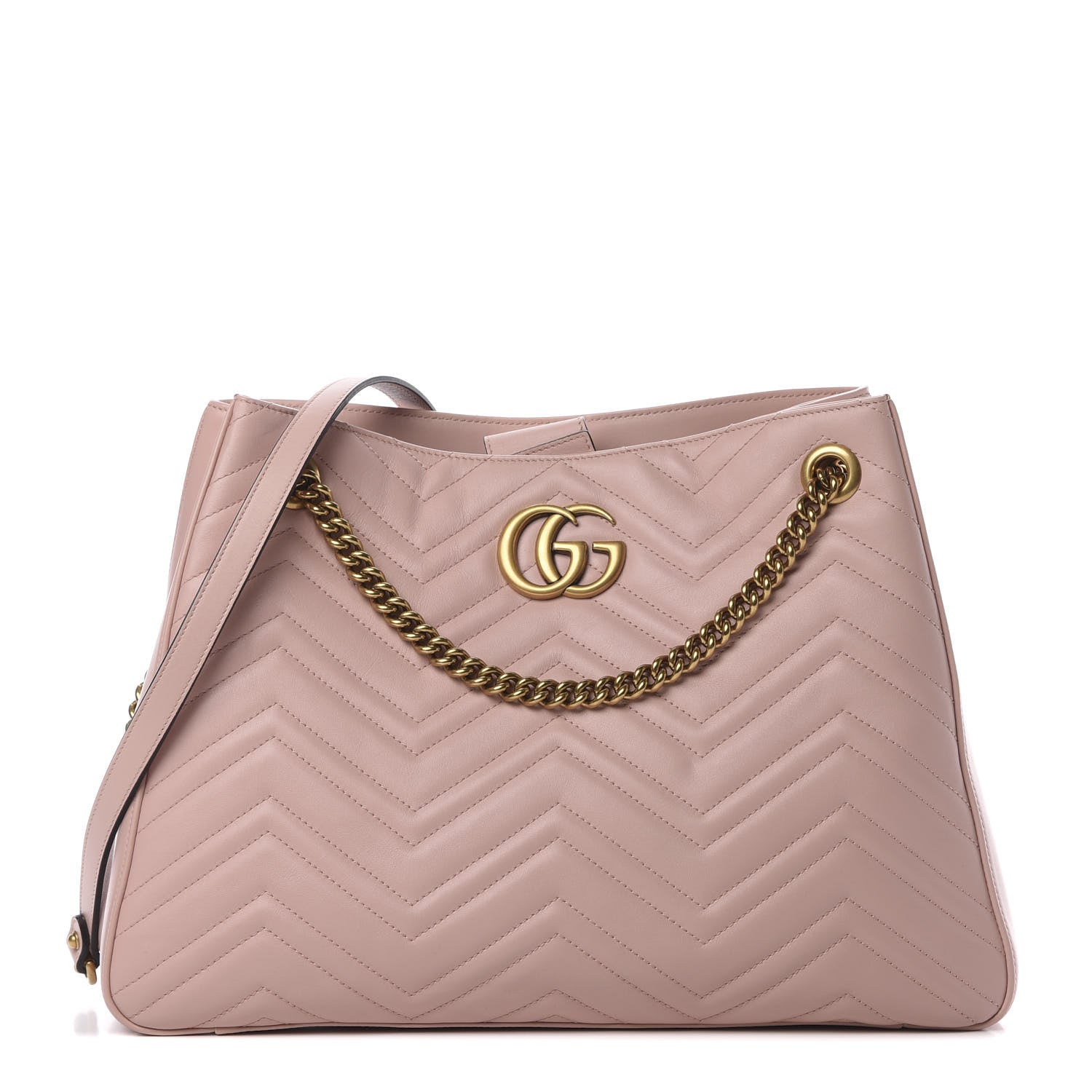 Gucci Calfskin Matelasse Medium GG Marmont Shoulder Tote Bag Perfect Pink 1 of 13