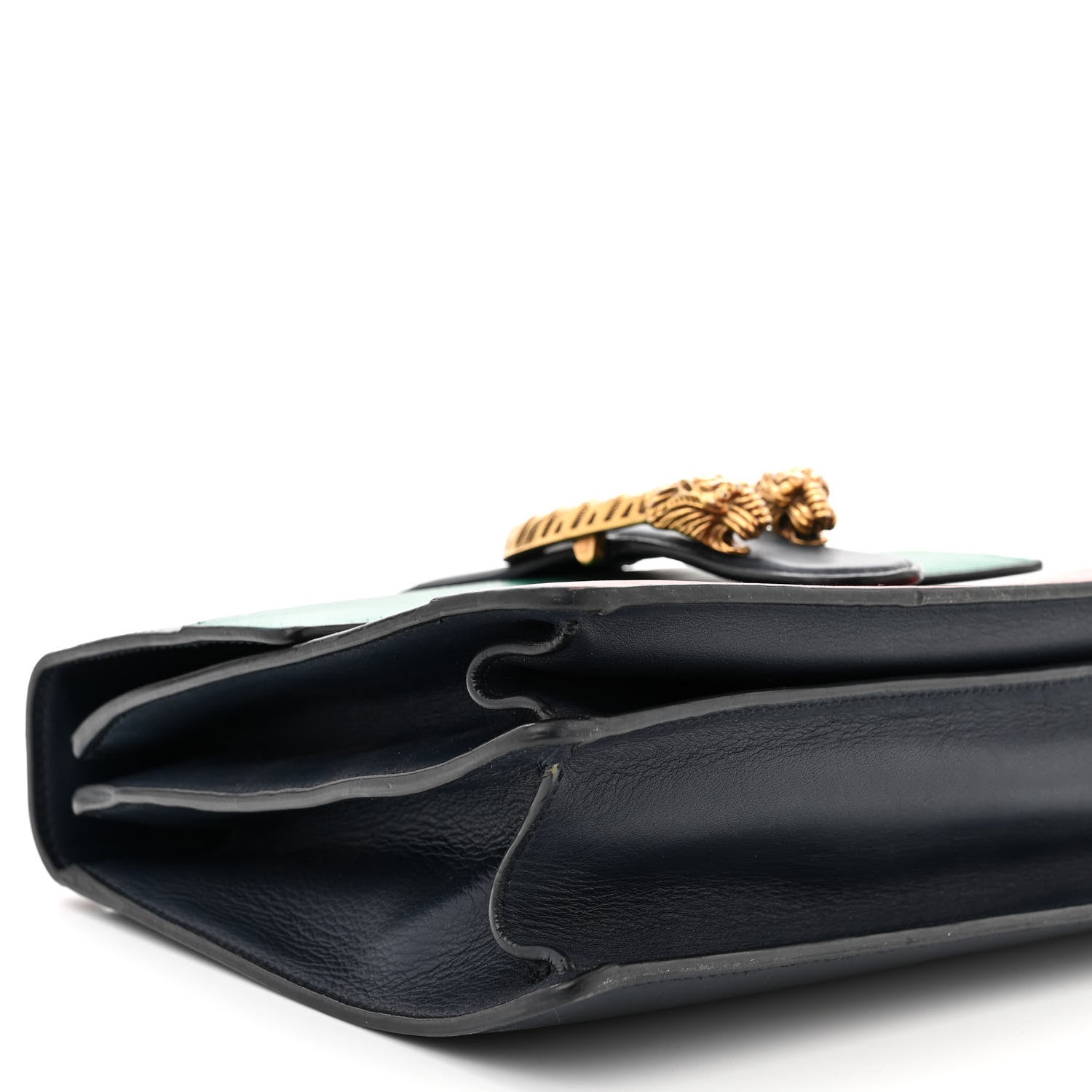 Gucci Moon Calfskin Bamboo Web Medium Dionysus Top Handle Bag Blue Emerald Hibiscus Red 10 of 18