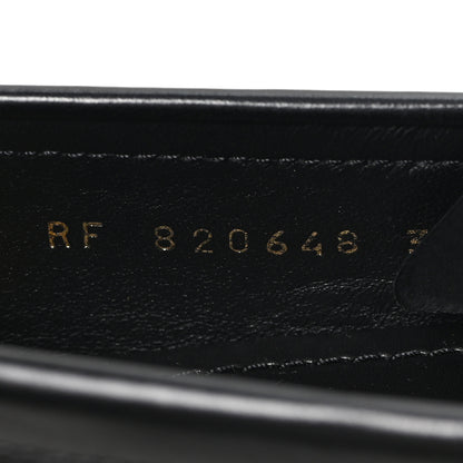 Saint Laurent Calfskin Womens Laurent Penny Loafers 37.5 Black 9 of 10