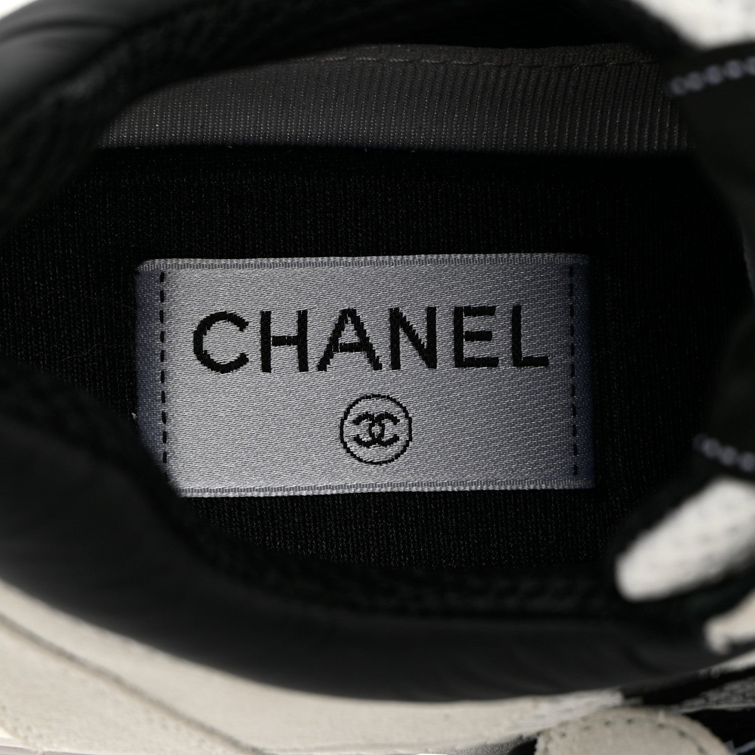 Chanel Mesh Suede Calfskin Grained Calfskin Womens CC Sneakers 41 White Black 7 of 9