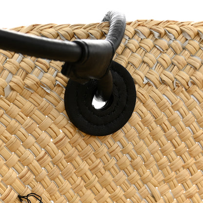 Loewe Calfskin Raffia Paulas Ibiza Sparkling Metallic Anagram Basket Tote Bag Natural Silver 11 of 11