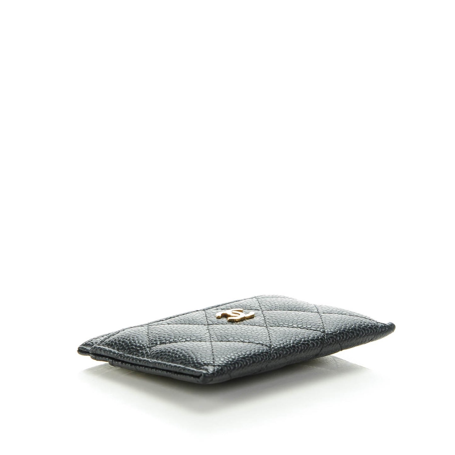 Caviar Quilted Card Holder Black