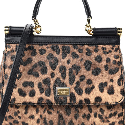 Dolce & Gabbana Dauphine Leopard Print Mini Miss Sicily Satchel Black 12 of 12