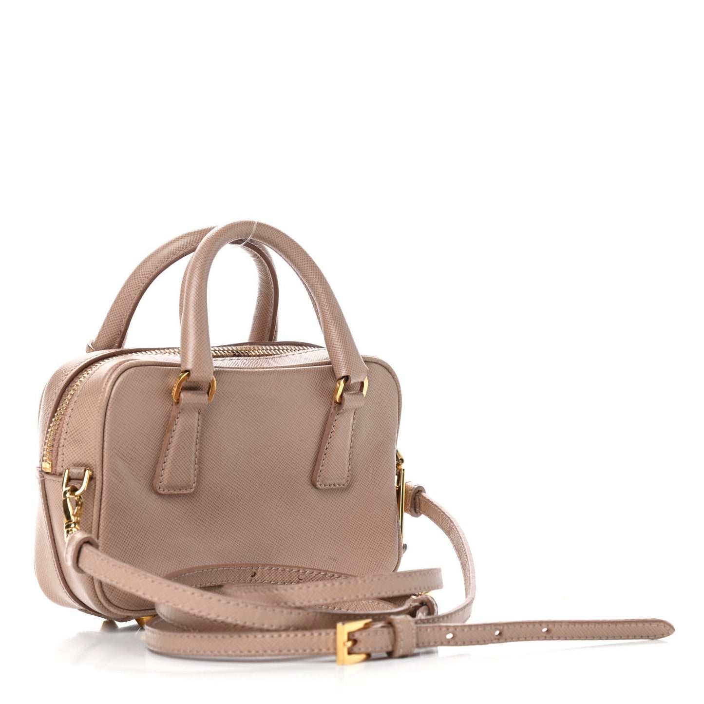 Saffiano Lux Mini Top Handle Crossbody Cammeo