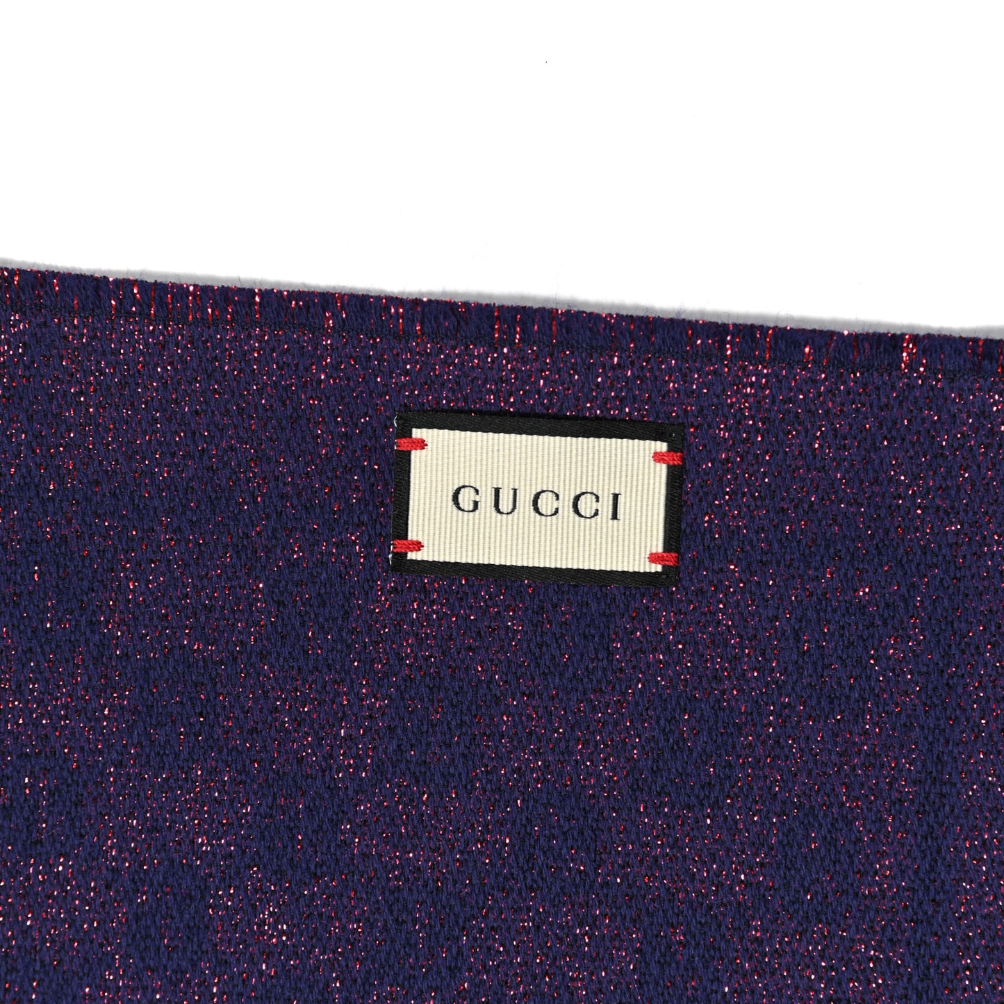 Wool Silk Jacquard GG Monogram Stenix Scarf Navy Red