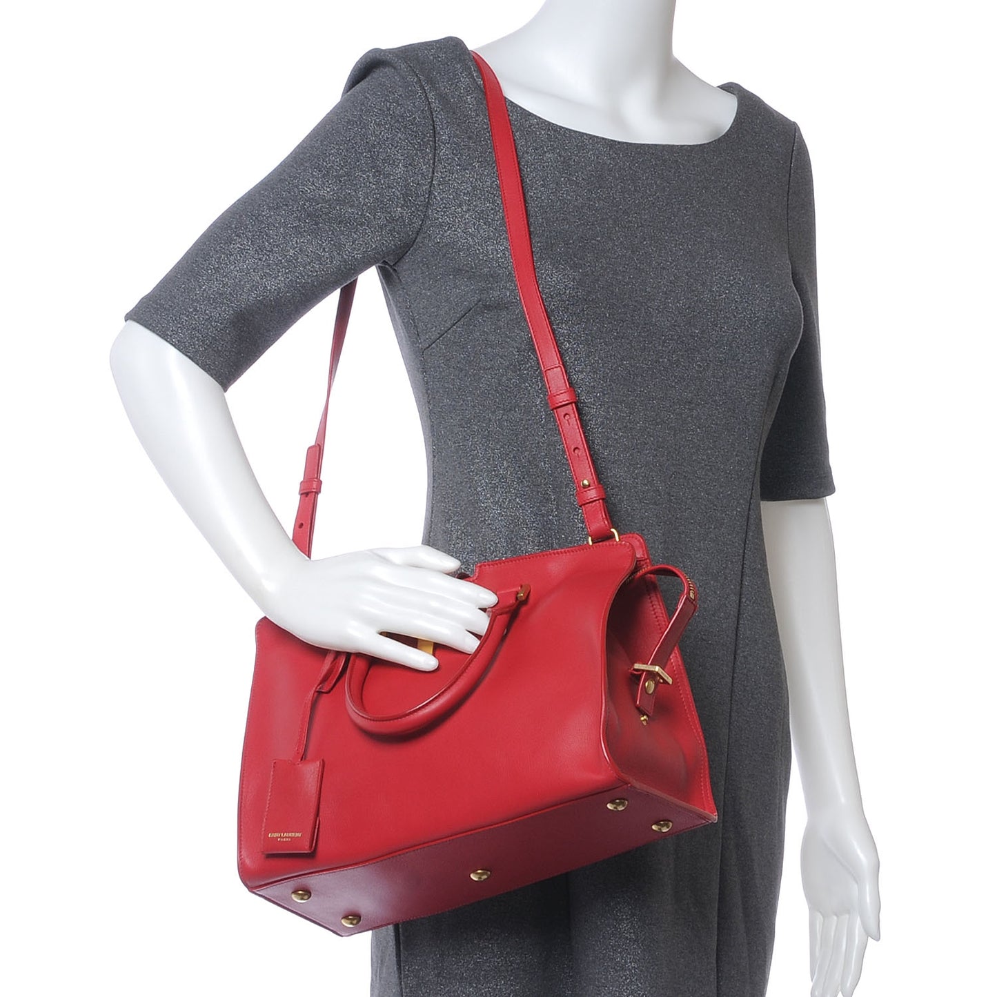 Leather Small Classic Y Cabas Red