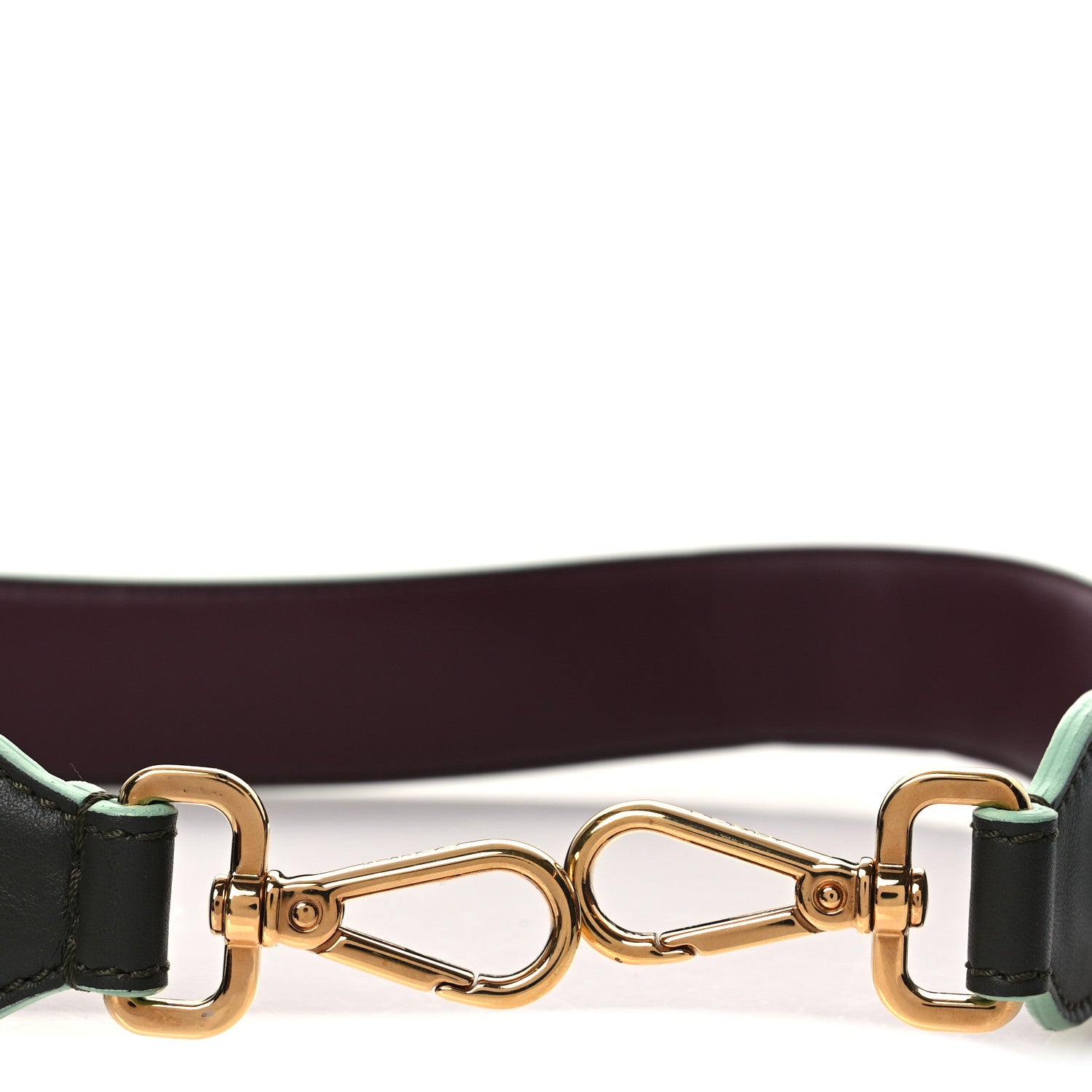 Fendi Vitello Dolce Bi-Color Degrade Studded Strap You Verde Prato Bordeaux 5 of 5